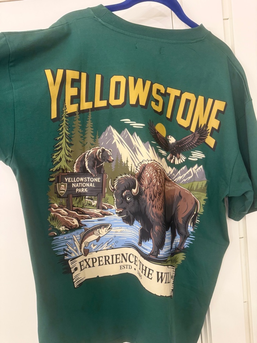 Yellowstone National Park Drop Shoulder, Oversized Heavyweight Tee